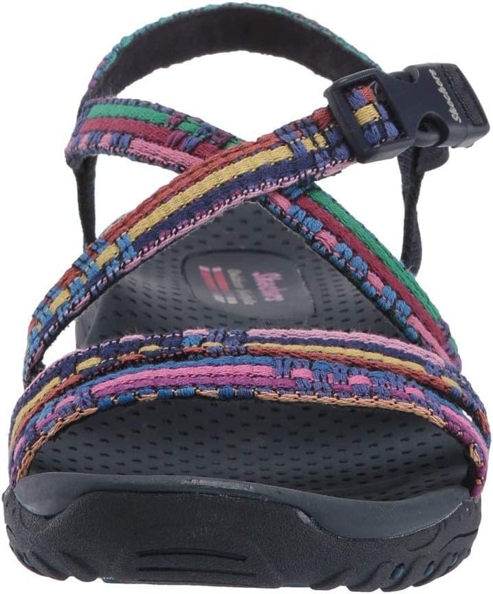 Skechers Womens Reggae-Sew Me-Boho Woven Strappy Slingback Sandal