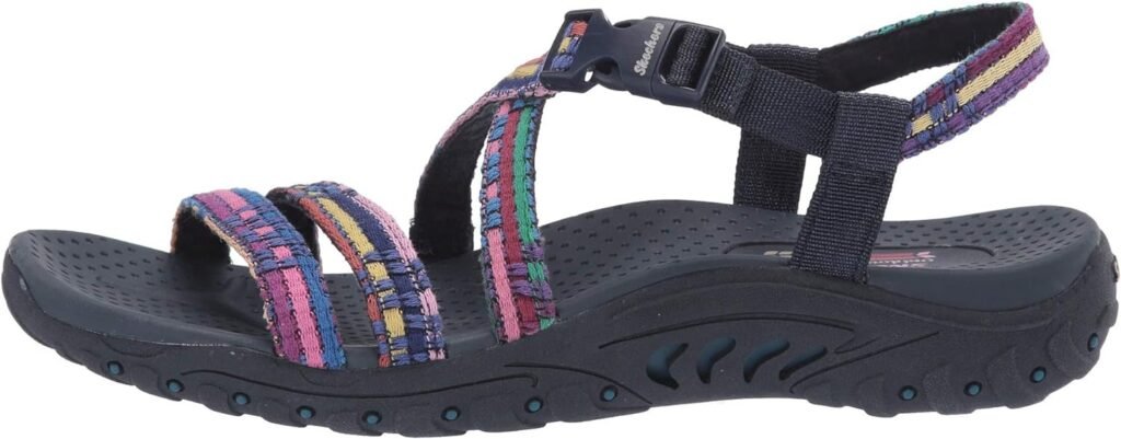 Skechers Womens Reggae-Sew Me-Boho Woven Strappy Slingback Sandal