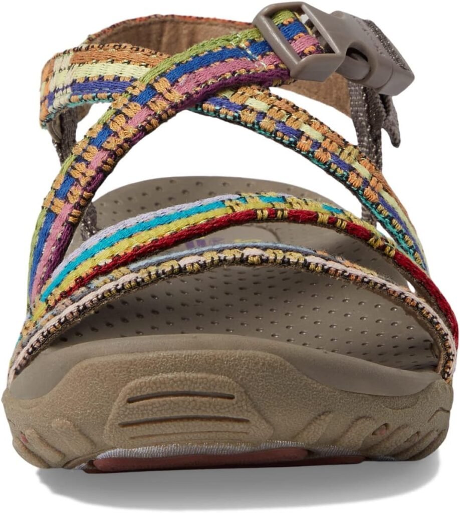 Skechers Womens Reggae-Sew Me-Boho Woven Strappy Slingback Sandal