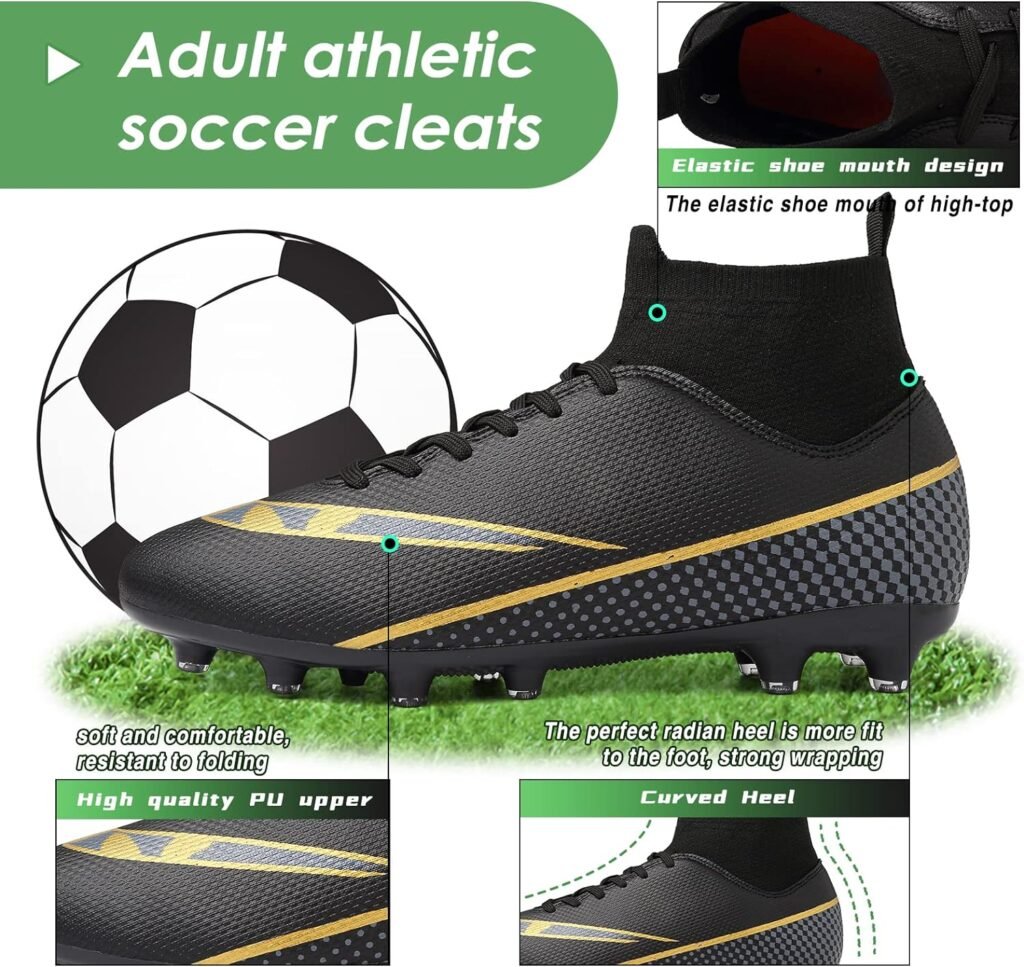 Soccer Cleats Mens Women Outdoor Soccer Shoes for Big Boy AG TF