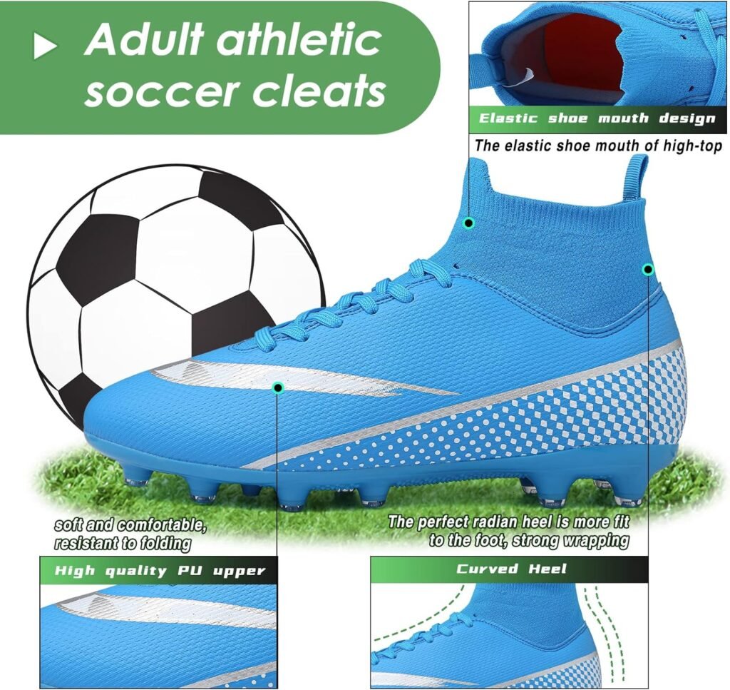 Soccer Cleats Mens Women Outdoor Soccer Shoes for Big Boy AG TF